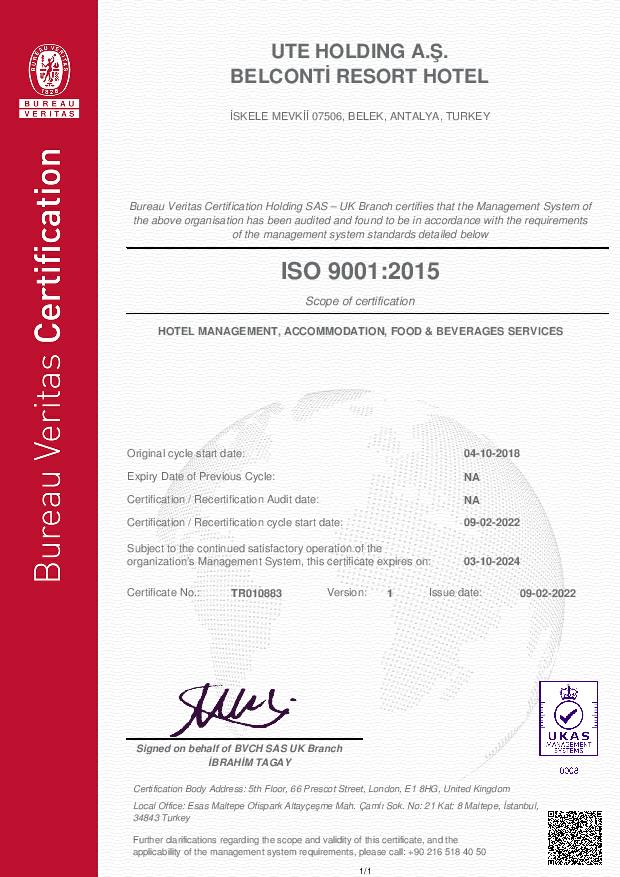 ISO 9001:2015 — Kalite Yönetim Sistemi
