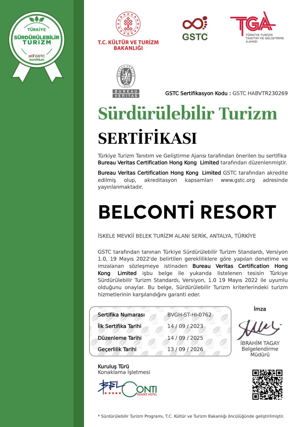 Türkiye Sürdürülebilir Turizm Sertifikası (GSTC)